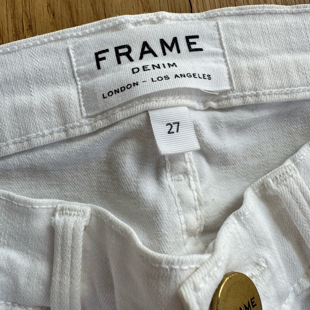 FRAME Le Skinny de Jeanne Crop White Skinny Jeans Women’s Size 27 Designer Denim